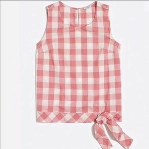 J. Crew Gingham Side Tie Tank Top